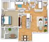 Floor Plan 1 Bed 1 Bath 820 sqft